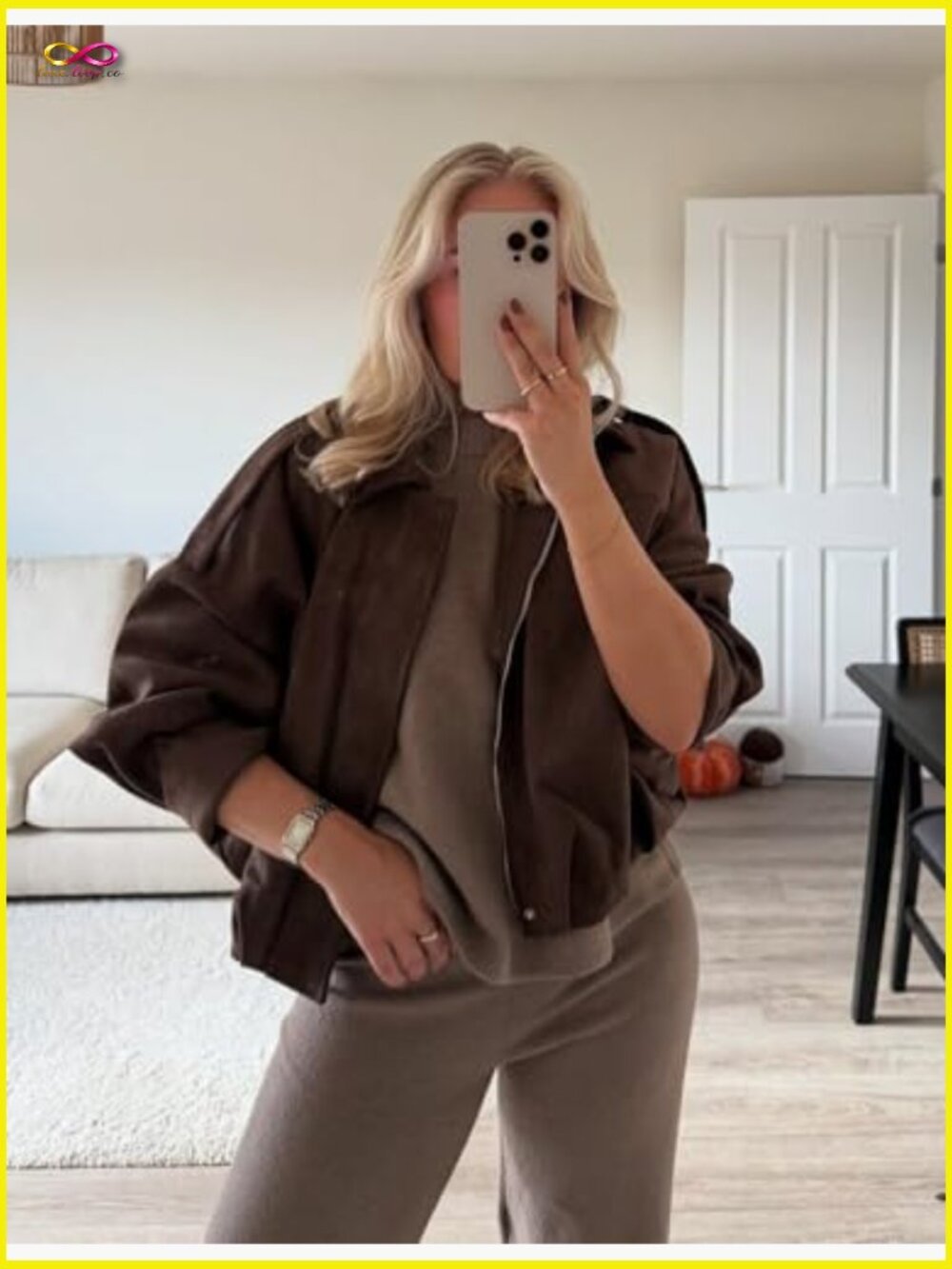 Oversized Faux Suede Bomber Jacket Batwing Long Sleeve Cropped Zip Up Streetwear - Picture 5 of 7